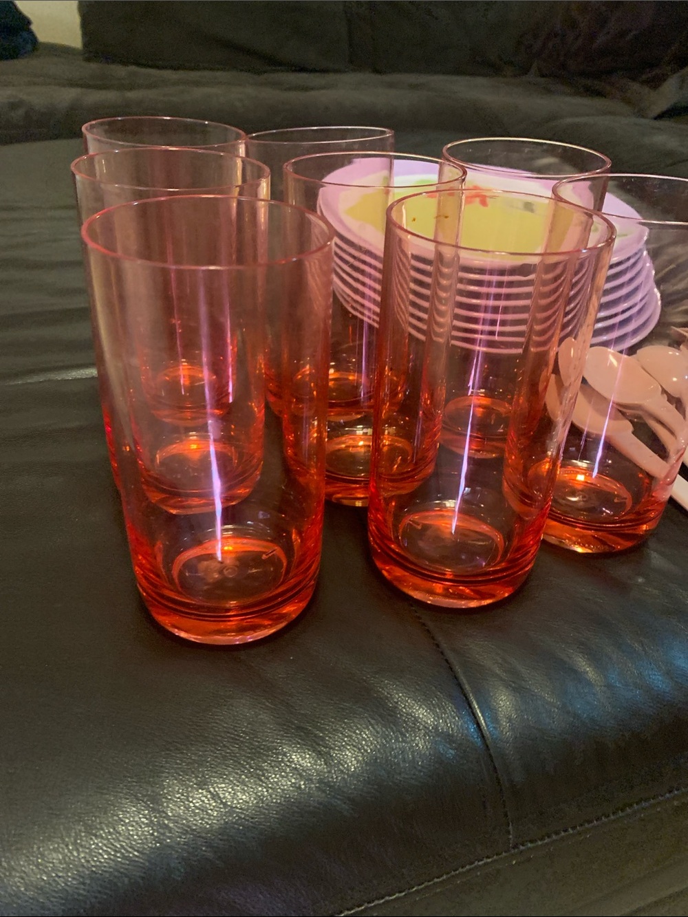 Set of 8 Heavy Plastic Dining Set - Picture 3 of 5
